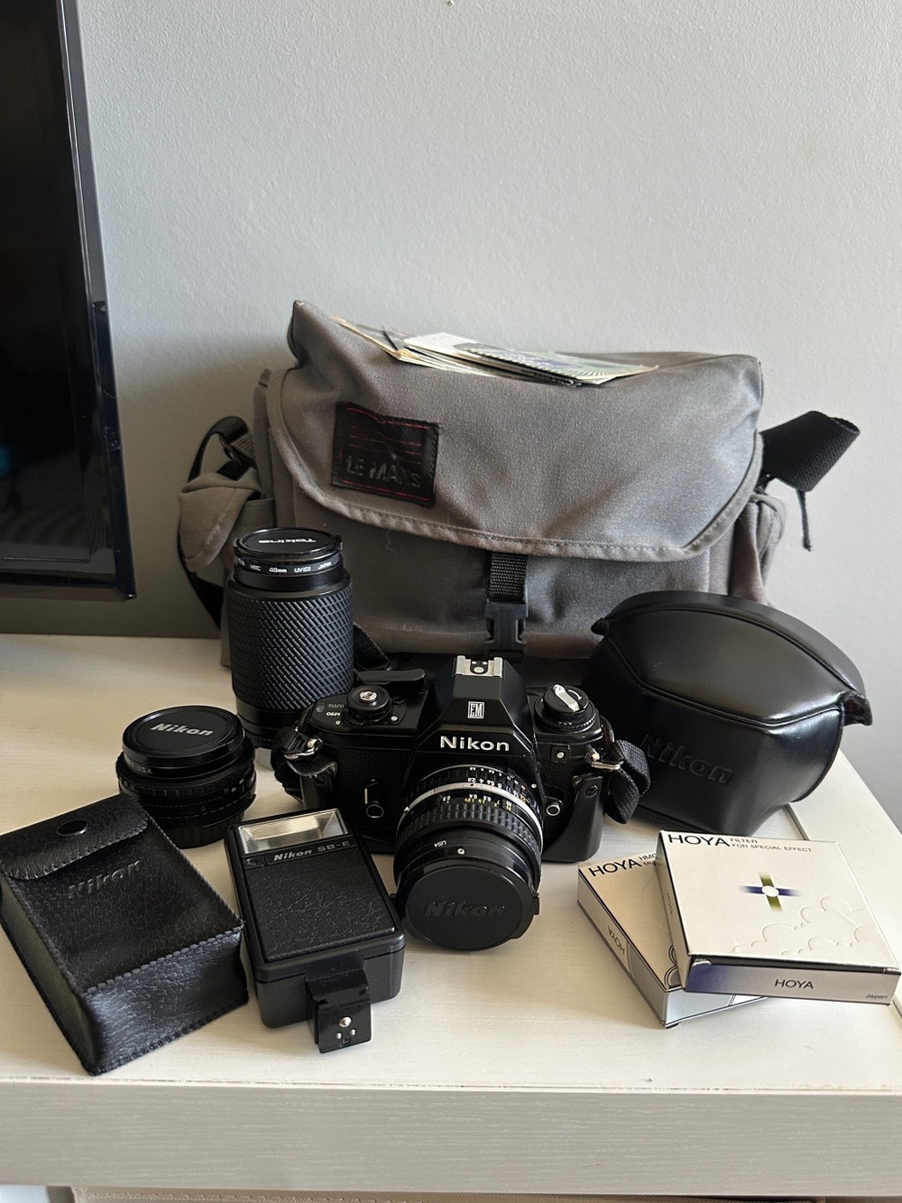 Vintage ‘93 Nikon EM 35mm Film Camera with 3 Lenses & Accessories